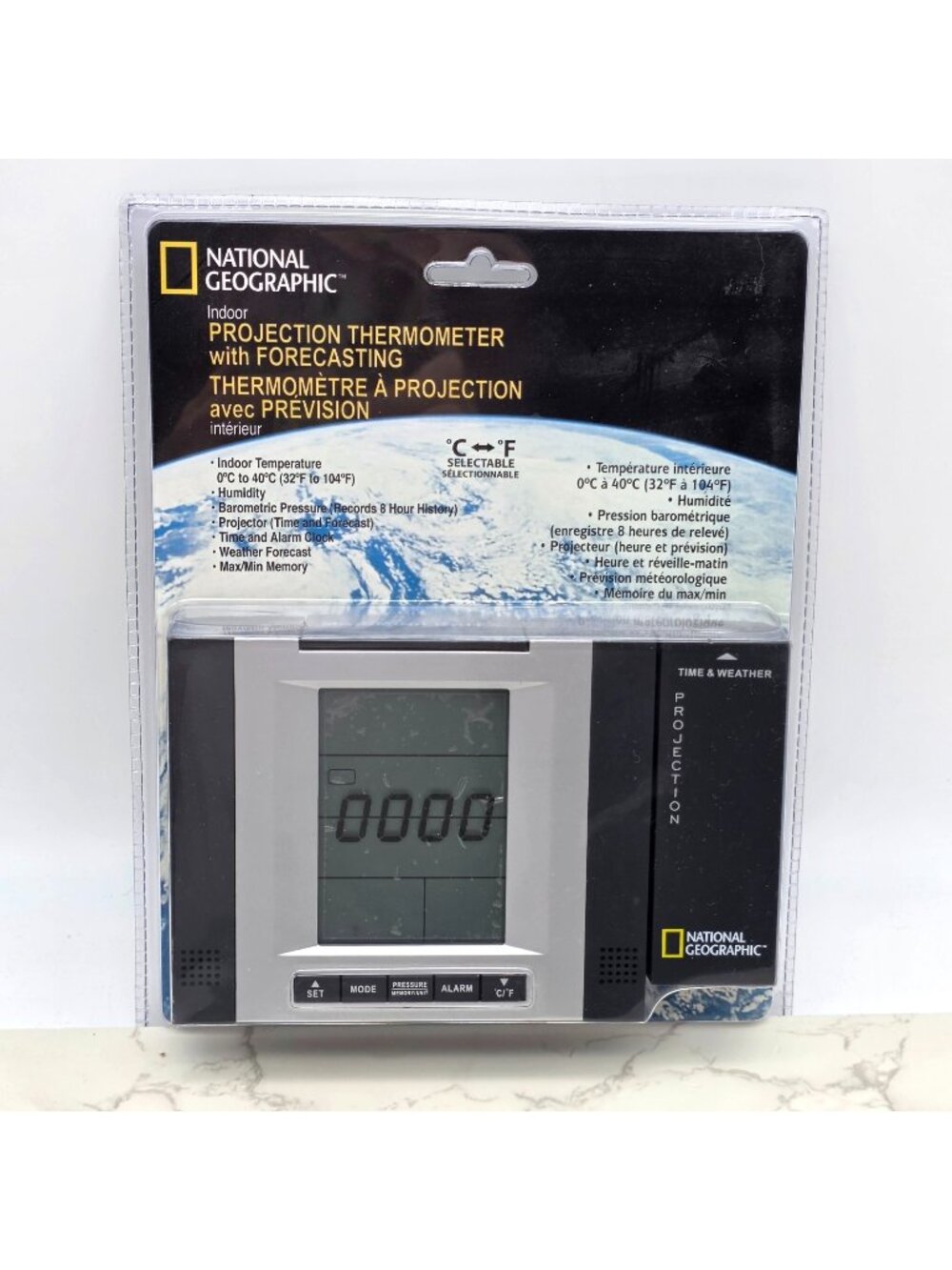 National Geographic Projection Thermometer Forecast Station Weather NEW OldStock